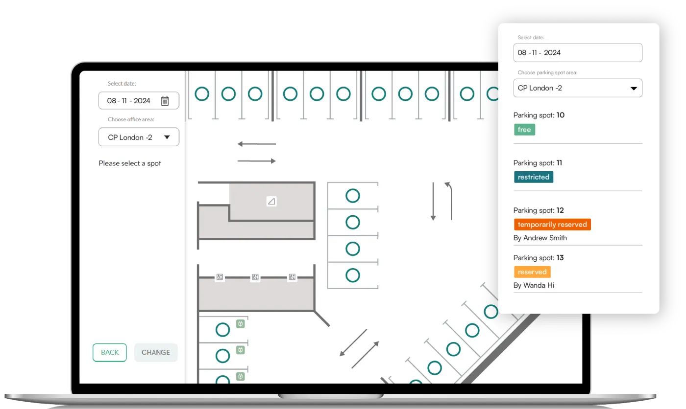 Manage parking spot bookings